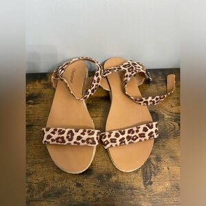 CityClassified Womens - Cheetah Print Ankle Strap Slingback Sandal.